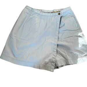Eddie Bauer Women’s Blue Skort Size 16 Cotton Wrap Front Pockets Casual Summer